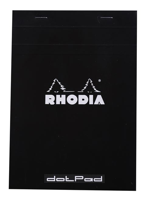 Bloc agrafé Rhodia N°16 Dot Pad 80 Feuilles Noir