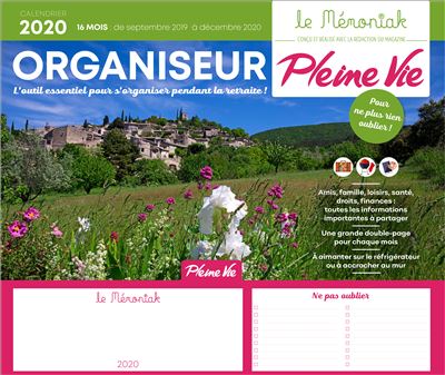 Organiseur Mémoniak Senior Pleine Vie 2019-2020