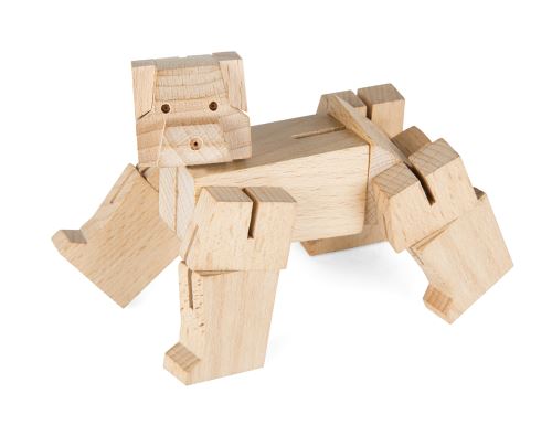 Cube en bois articulé Kikkerland Petit modèle Ours