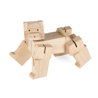 Cube en bois articulé Kikkerland Petit modèle Ours