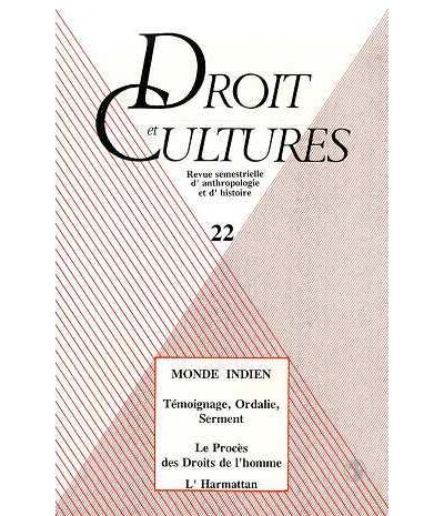 Droit et culture, n¦ 22 / monde indien -  Collectif - broché