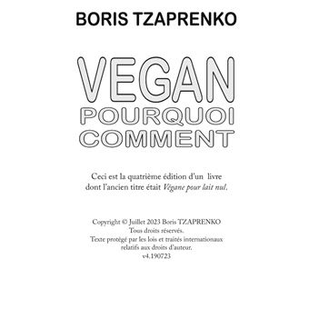 Vegan pourquoi comment