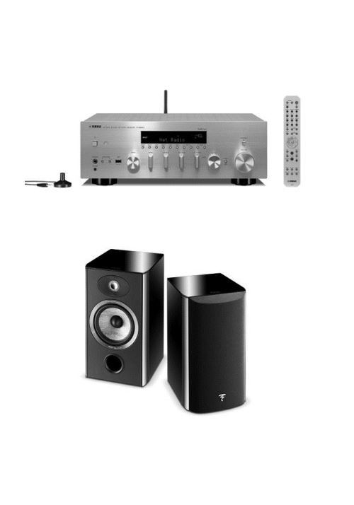 Amplificateur Yamaha R-N803D Argent + Enceinte Bibliothèque Focal Aria 906 Black High Gloss Vendue par paire