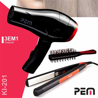 Secador de Cabelo PEM Alisador Cabelo e Escova - 1