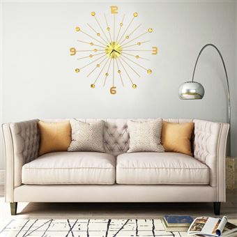 Relógio de parede vidaXL metal 70 cm dourado - 1