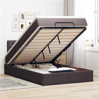 Estrutura de cama otomana com colchão vidaXL | 120x190 cm | castanho escuro - 1
