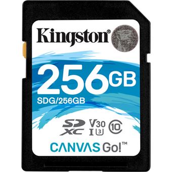 Cartão de Memória Kingston Canvas Go 256GB class10 UHS-I U3 v30 SDHC/SDXC