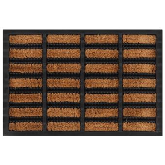 Tapete de porta retangular vidaXL | 40x60 cm | borracha e fibra de coco - 1