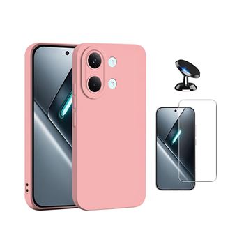 Kit Vidro Clearglass + Capa Silicone Líquido + Suporte Magnético Phonecare para Xiaomi Poco X8 Pro Max - Rosa - 1