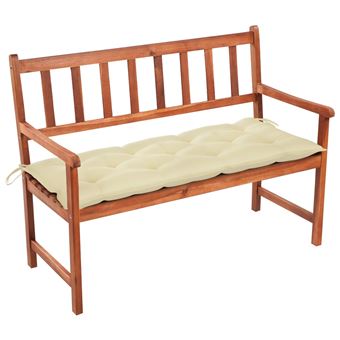 Banco de Jardim vidaXL com almofadão 120 cm madeira acácia maciça - 1