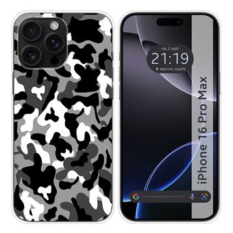 Capa de silicone TUMUNDOSMARTPHONE para Iphone 16 Pro Max (6.9) | Design de camuflagem de neve - 1