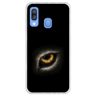 Capa Hapdey Para Samsung Galaxy A40 2019 Design Olho de Lobo Olhando Para Você Capa de Silicone Flexível Em TPU - Transparente