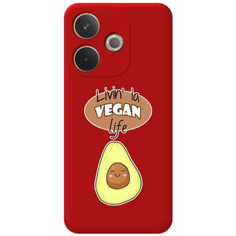 Capa Tumundosmartphone de silicone líquido vermelha para Oppo A5 Pro 5G | Vegan Life Design Drawings - 1