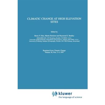 Climatic Change at High Elevation Sites - Paperback - 2010 - 1