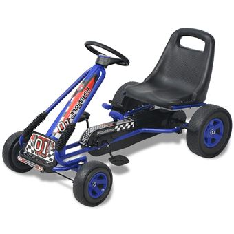 Kart a Pedais vidaXL com Assento Ajustável - Azul - 1