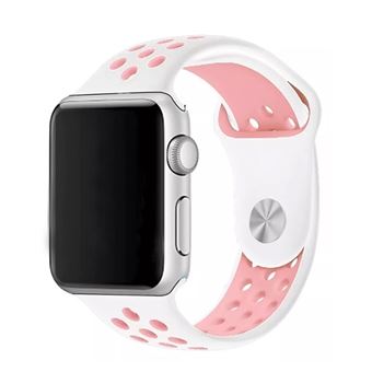 Bracelete Desportiva Gift4Me para Apple Watch Series 8 Aluminum 45mm | Branco / Rosa - 1