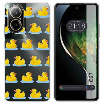 Capa de silicone TUMUNDOSMARTPHONE para Realme C67 4G | transparente desenhos pato - 1