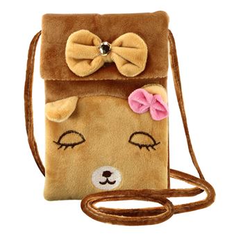 Bolsa Avizar para Smartphone em Tecido Design Ursinho de Peluche - Rosa - 1