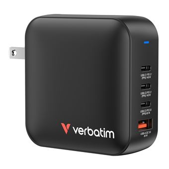 Carregador de Dispositivos Móveis Verbatim Mini GaN Charger 165W | Preto - 1