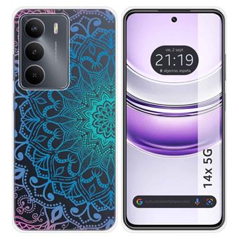 Capa de Silicone Transparente Tumundosmartphone para Realme 14x 5G | Desenhos de mandala - 1