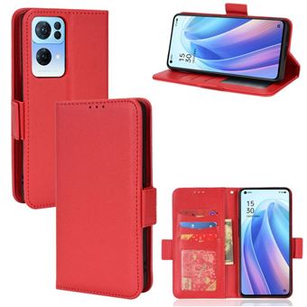 Capa FOXDOCK para OPPO Reno 7 Pro | Prova de Choque | Magnética| TPU | Suporte para Cartão | Vermelho - 1
