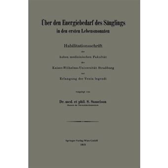 Uber Den Energiebedarf Des Sauglings in Den Ersten Lebensmonaten - Paperback / softback - 1913 - 1