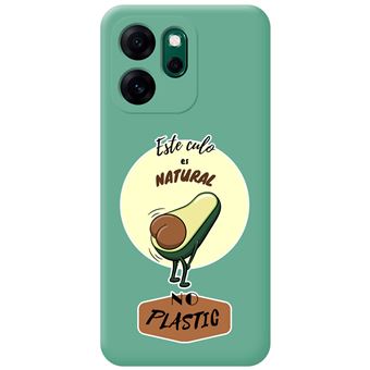 Capa Tumundosmartphone de silicone líquido verde para Oppo Reno 14 F / 14F 5G | Desenhos de design de bunda natural - 1