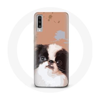 Capa Maniacase para Samsung Galaxy A70 Spaniel Japonês Preto E Branco Raça de Cãos - 1