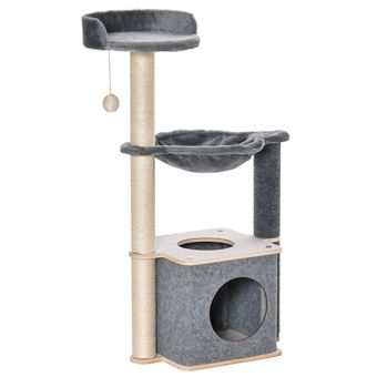 Centro de Atividade PawHut para Gatos | 48 x 34 x 95 cm - Cinza - 1