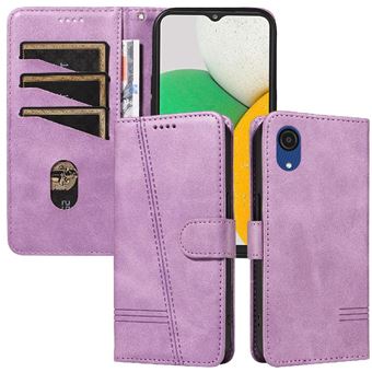 Capa FOXDOCK para Samsung Galaxy A03 Core | Fecho Magnético | Compartimentos para Cartões e Suporte | Pele PU | À Prova de Choque | Roxo - 1