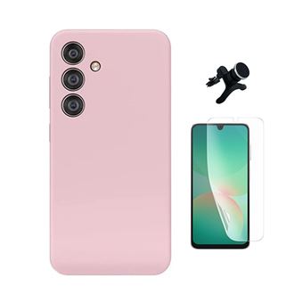 Kit Película Hydrogel Frente + Capa Silicone Líquido + Suporte Reforçado PHONECARE para Samsung Galaxy A17 4G | Rosa - 1