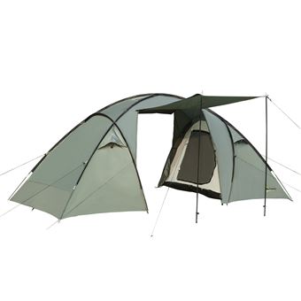 Tenda de Campismo Igloo Outsunny | 4 Pessoas | Impermeável | 2000 mm | Portátil | 2 Portas | 480x220x190 cm - Verde - 1
