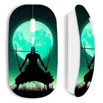 Rato Sem Fios Maniacase Roronoa Zoro Triple Sword Full Moon Branco - 1