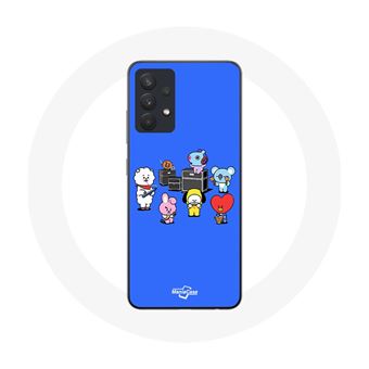 Capa Maniacase para Samsung Galaxy A13 5G Bts Bt21 Tata Chimmy Cooky Rj Koya Shooky emang Jouent de La Música Fundo Azul - 1