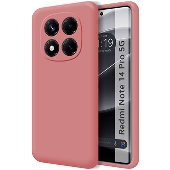 Capa TUMUNDOSMARTPHONE de silicone líquido ultramacio para Xiaomi Redmi Note 14 Pro 5G rosa - 1