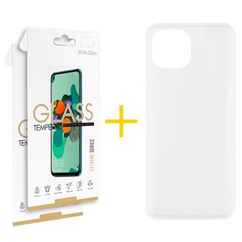 Pack 2 x Película de Vidro Temperado 2.5D + Capa Gandy  Apple iPhone 15 Plus Silicone Liso - - Transparente Clear - 1