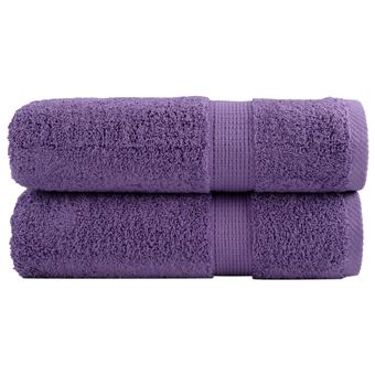 Toalha de banho premium vidaXL | 2 peças | 70x140 cm | 600 gsm algodão roxo - 1