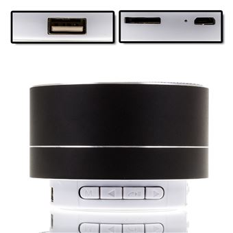 Coluna Bluetooth Metálico DAM com Mãos-livres e Luz LED - Preto - 1