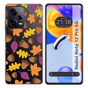Capa Tumundosmartphone de silicone transparente para Xiaomi Redmi Note 12 Pro 5G desenhos de design de outono - 1