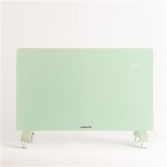 Convector Eléctrico de Vidro CREATE Warm Crystal | 2000W | Wifi | Verde Pastel - 1