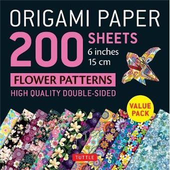 Origami Paper 200 Sheets Flower Patterns 6 15 Cm Highquality Double Sided Origami Sheets Printed With 12 Different Designs Instructions For 6 Projects Included - 1