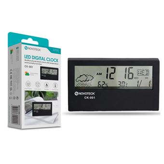 Relógio Digital LED Multifuncional NOVOTECK CK-001 | Alarme | Funções de Temperatura e humidade | Negro - 1