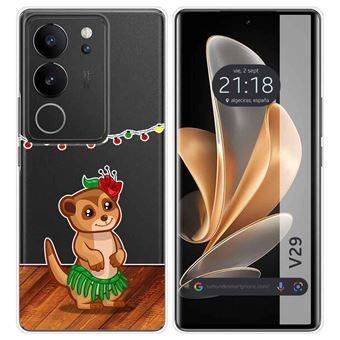 Capa de silicone TUMUNDOSMARTPHONE para Vivo V29 5G | transparente desenhos Meerkat - 1