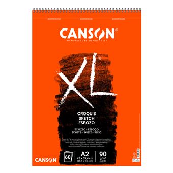 Bloco de Desenho Canson Xl Croquis | A2 | Espiral | 90G | 60 Folhas - 1