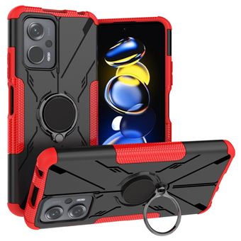 Capa e TPU com muleta Magunivers para Xiaomi Redmi Note 11T Pro 5G/Redmi Note 11T Pro + 5G/Poco X4 GT 5G - vermelho - 1