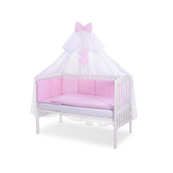 Conjunto roupa de cama para berço PRIMEIRO NINHO DAMORE | kit 5 elementos Mix | Rosa - 1
