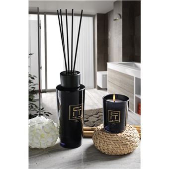 Conjunto de difusor FT FEEL THE... de vidro preto 200 ml e vela perfumada 80 gr LUST - 1