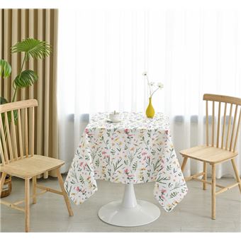 Toalha de Mesa Anti-Nódoas BOD HOME | Estampa de Flores de Primavera | Quadrada | 140x180cm - 1