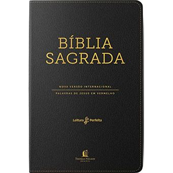 Bíblia NVI, Couro Soft, Preto, Letras Vermelhas, Índice de Dedo, Leitura Perfeita - 1