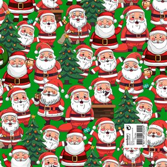 Resma de Papel Natal Ambar Santa Claus Pattern C30/386 | 25 Folhas - 1